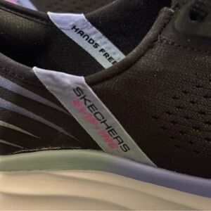 Skechers Women's Black and Lavender Sneakers